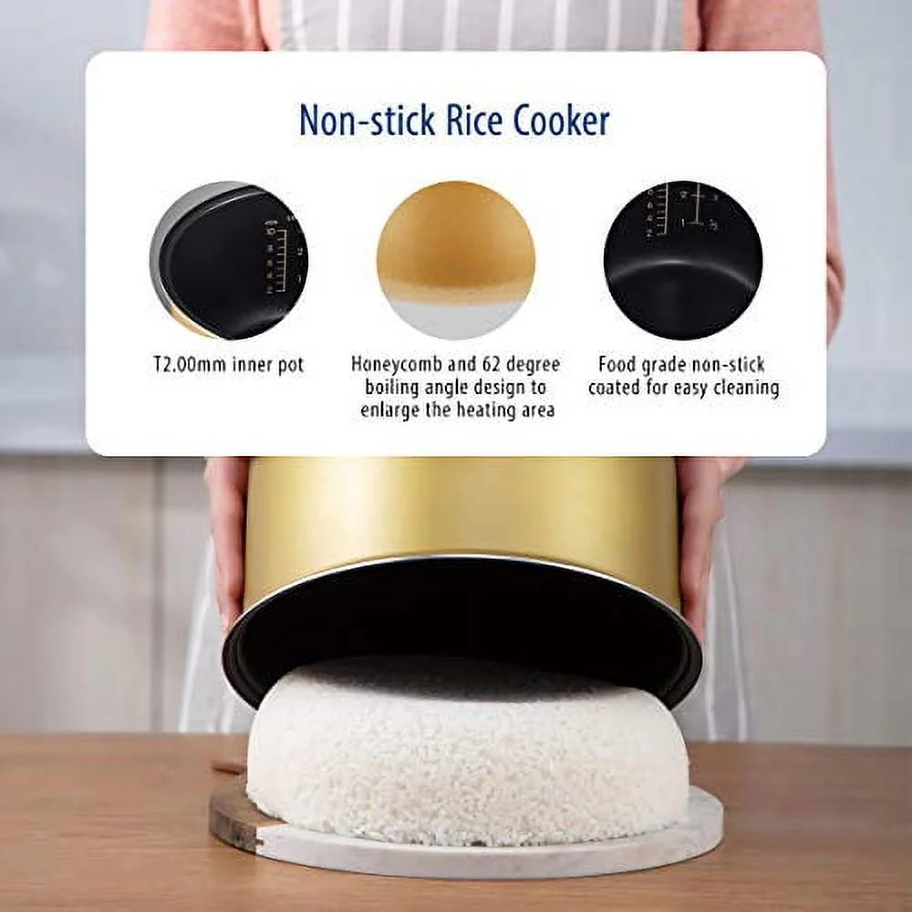 COMFEE' 5.2Qt Asian Style Programmable All-in-1 Multi Cooker, Rice Cooker, Slow Cooker, Steamer, Saute, Yogurt Maker