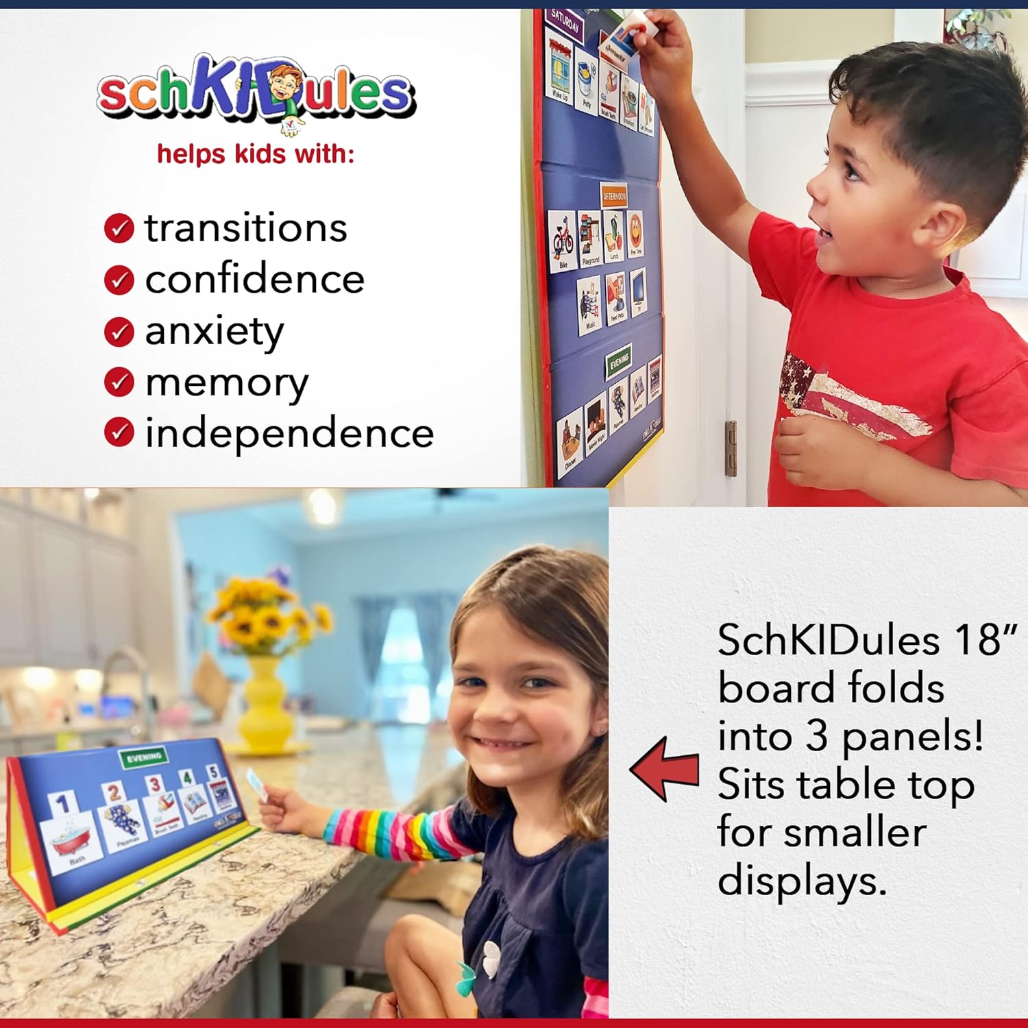 SchKIDules Visual Schedule for Kids Deluxe Bundle Daily Activity Chart / Weekly Progress Chart