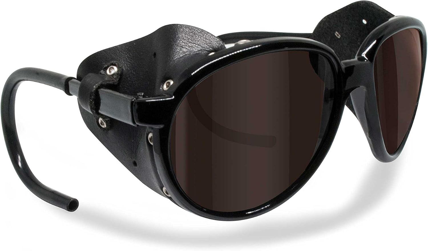 Glacier Polarized Sunglasses for Mountain Hiking Trekking Ski mod. Bertoni Cortina Italy Shiny Black