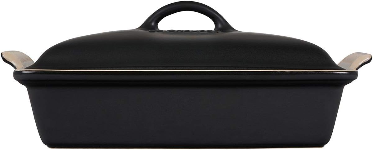 Le Creuset 5.5-QT Dutch Oven & Lid Cookware Set Bundle with 11 3/4 Signature Skillet, and 4-QT Rectangular Casserole Dish & Lid - 5-Piece, Licorice