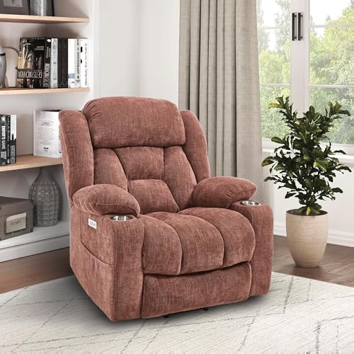 FLEXISPOT XL31 Power Lift Recliner Chair for Elderly, Electric Lift Chair with Massage & Heat, PU Leather Reclining Sofa w/Cup Holders