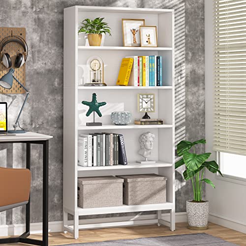 Tribesigns Tall Bookcase Black Bookshelf, 70.8” Large Bookcases Organizer with LED Lights