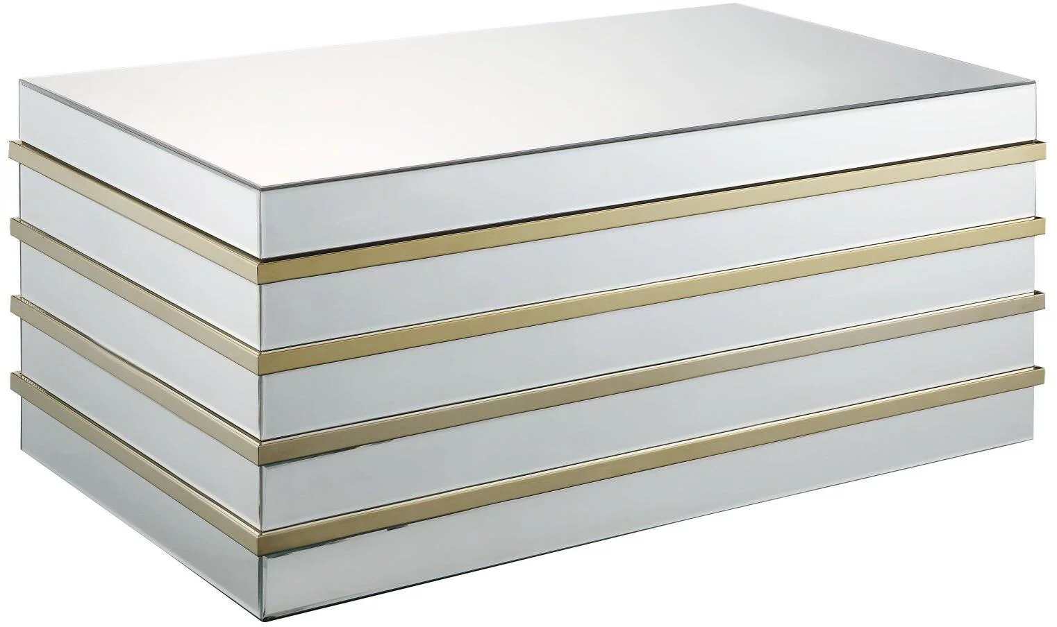 Modern Mirrored & Gold Coffee Table + 2 End Tables by Acme Osma 80330-3pcs
