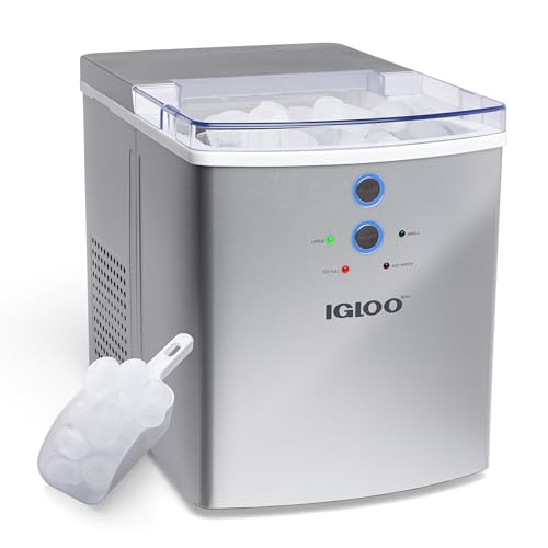 Igloo Electric Countertop Ice Maker Machine - Automatic and Portable - 33 Pounds in 24 Hours - Icecube Maker - Plastic Scoop and Basket