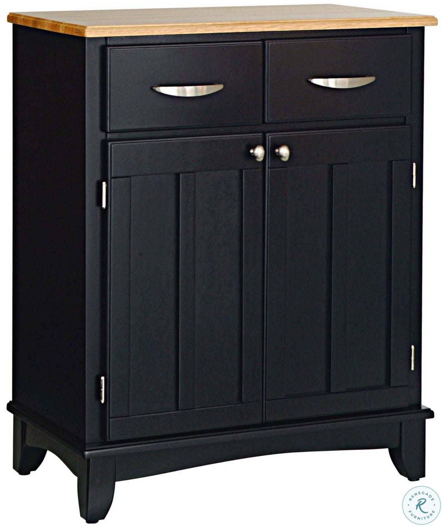Home Styles Buffet of Buffet with Wood Top and Hutch - Black