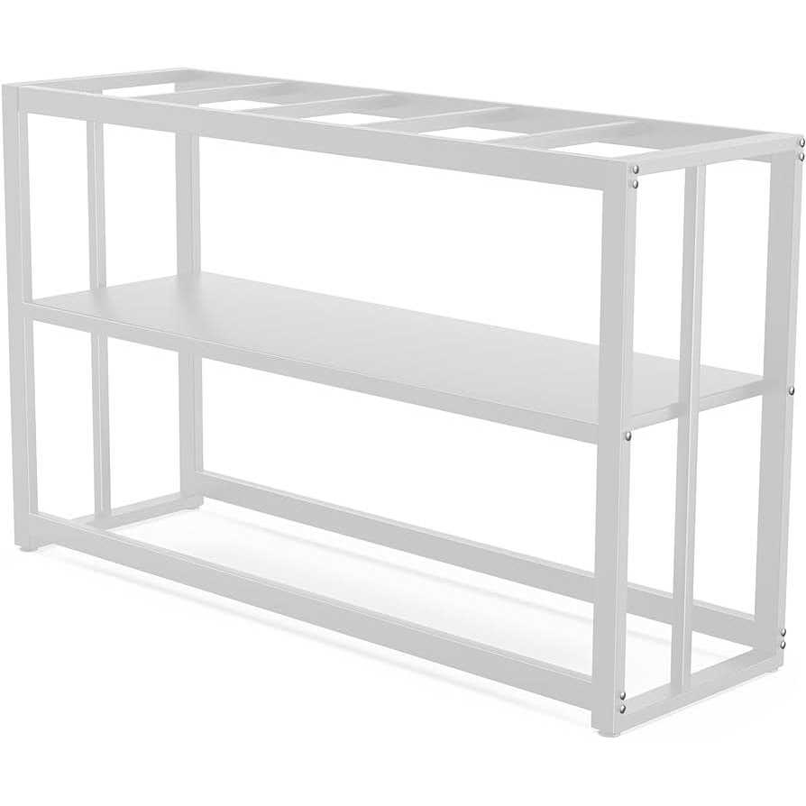 Fizgot White Fish Tank Stand Metal Aquarium Stand,55-75 Gallon Aquarium Turtle Tank, 48.4 x 14.8 x 29.1Inch, Reptile Terrariums and Breeder Tank
