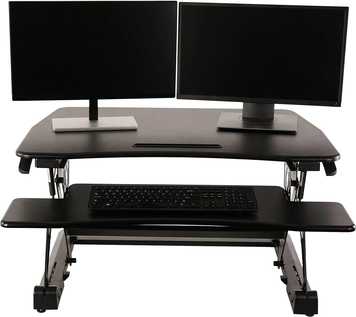 Standing Desk Converter 35 Inches - Height Adjustable Sit Stand Up Desk Riser Fits Dual Monitors, Laptop Stand