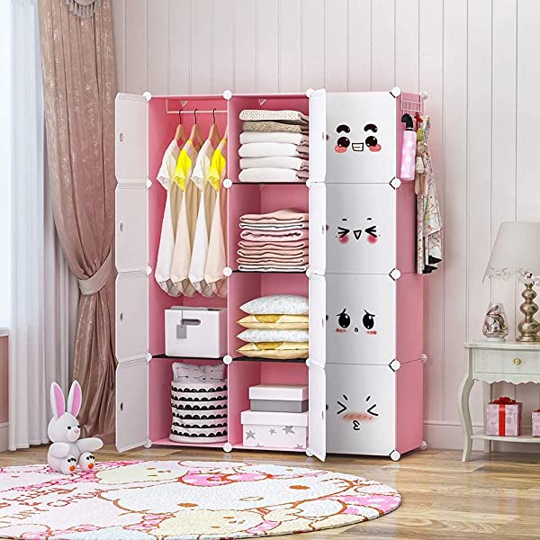 YOZO Cube Storage Organzier Portable Closet Wardrobe Bedroom Dresser (71x14x71 inches) Portable Closet Cube Shelf Armoire Pantry Cabinet, 25 Cubes