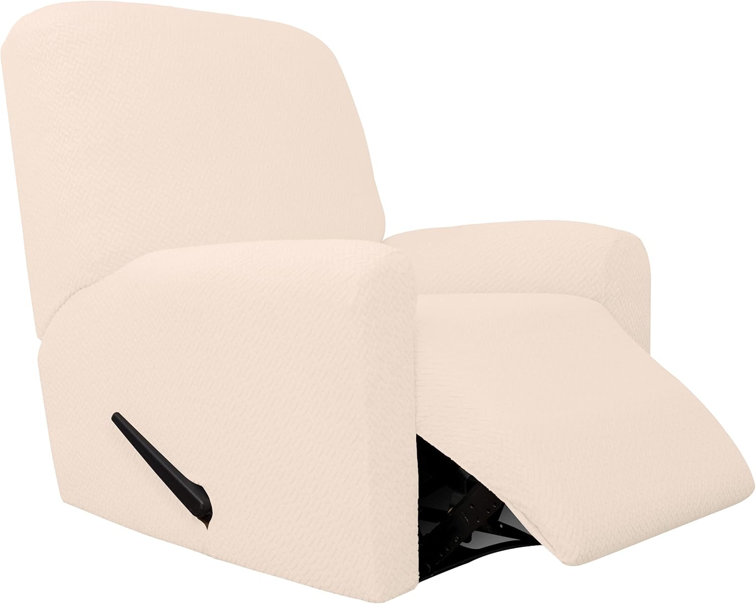 Easy-Going Stretch Jacquard Recliner Couch Cover, 4-Piece Soft Sofa Cover, Sofa Slipcover with Elastic Loop, Washable Furniture Protector for Kids
