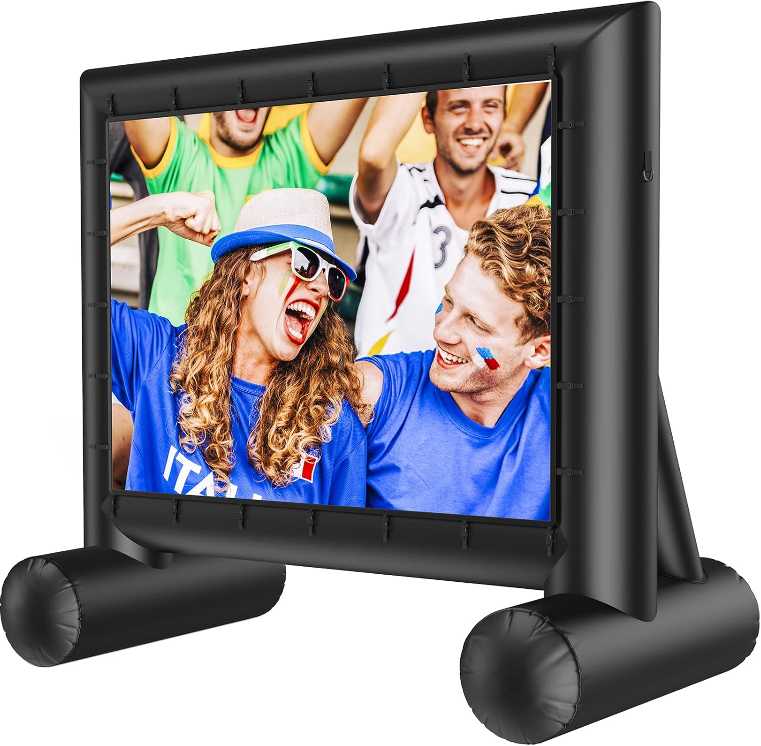 Amada 14 Feet Outdoor Inflatable Movie Screen, Projector Screen with Fast Low-Noise Air, Support Front Rear Projection for Backyard Movie Night