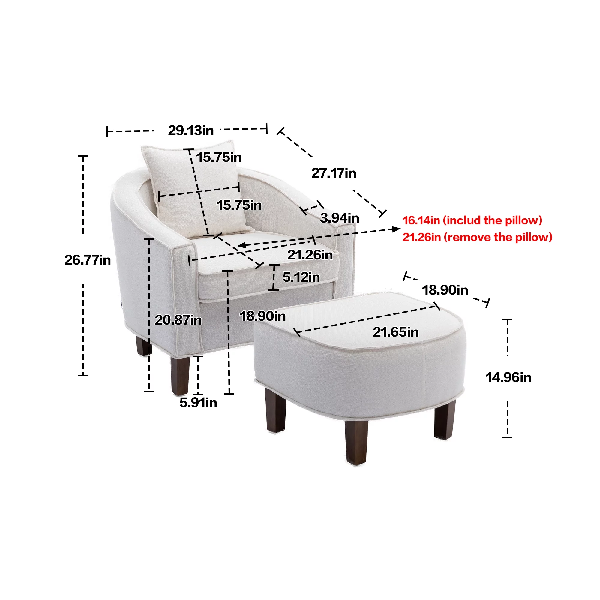 Upgrade Your Living Room with a Mid Century Modern Accent Chair and Ottoman Set