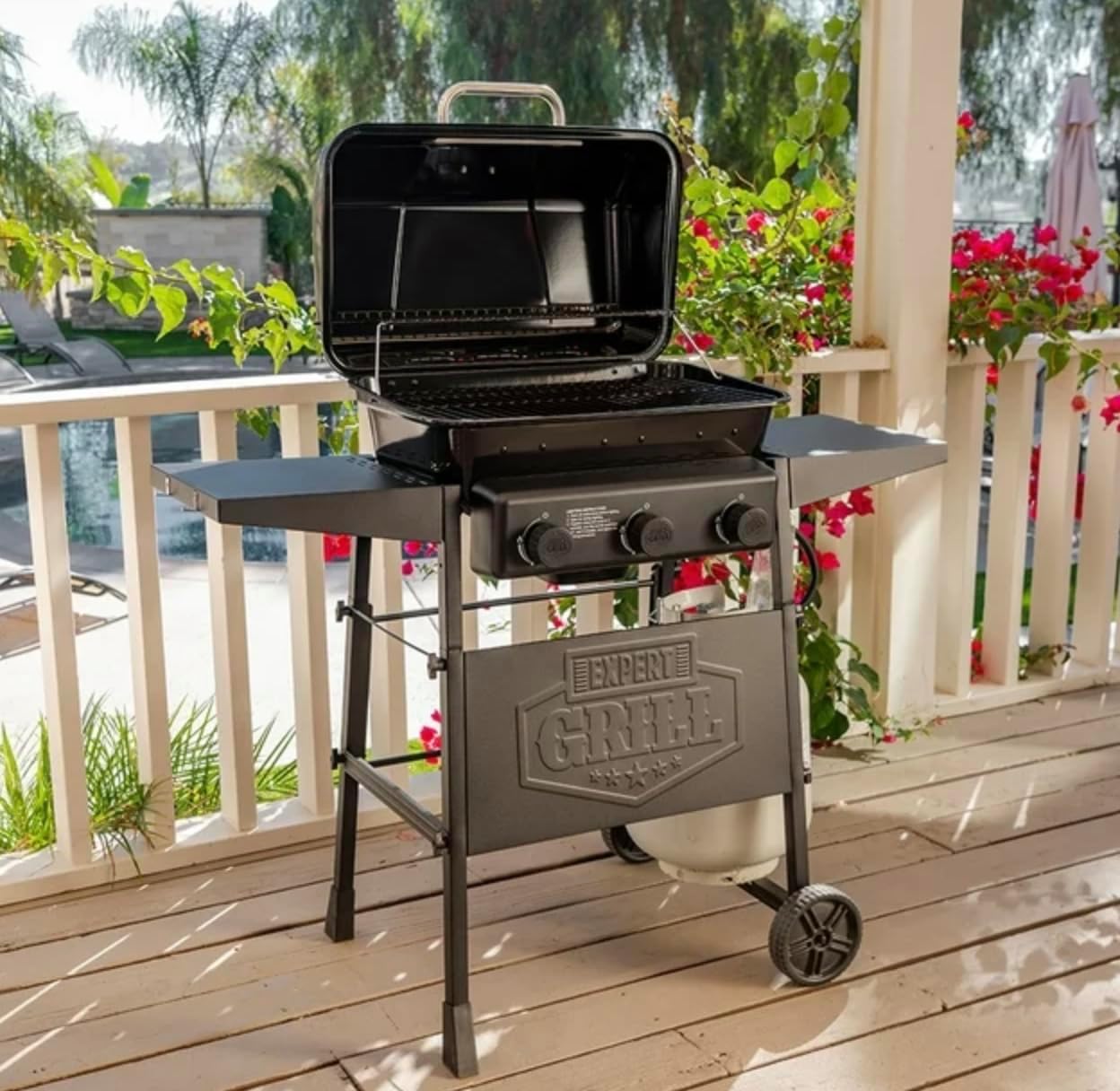 Expert Grill 3 Burner Propane Gas Grill, Black