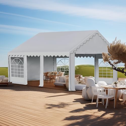 PHI VILLA 20'x16' Outdoor Heavy Duty Party Tent Large Commercial Canopy Wedding Event Shelter with Removable Sidewalls & 3 Storage Bags for Patio