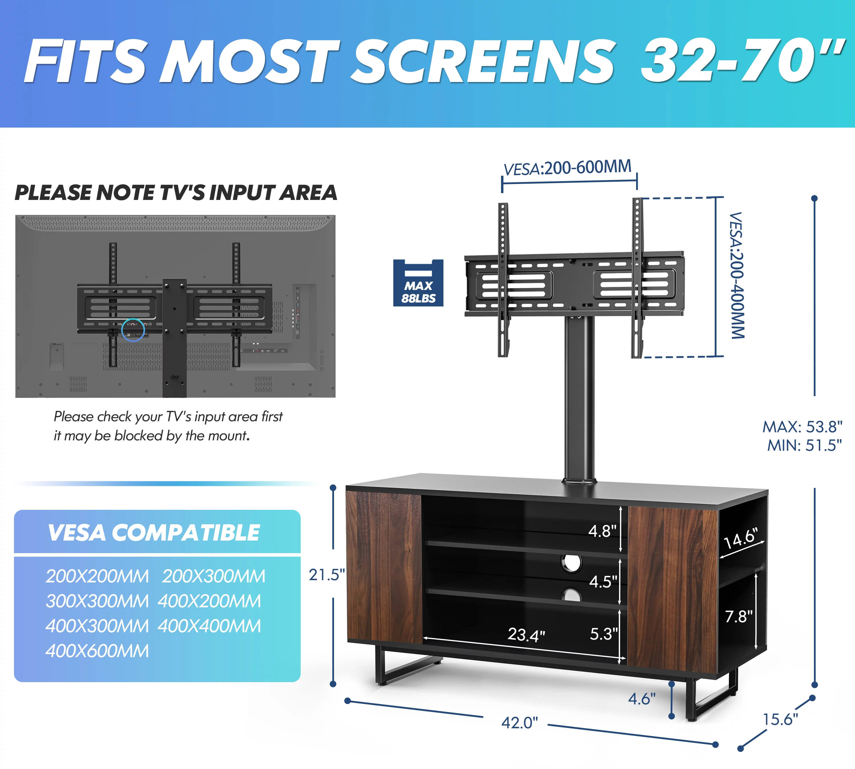 FITUEYES Universal TV Stand Base