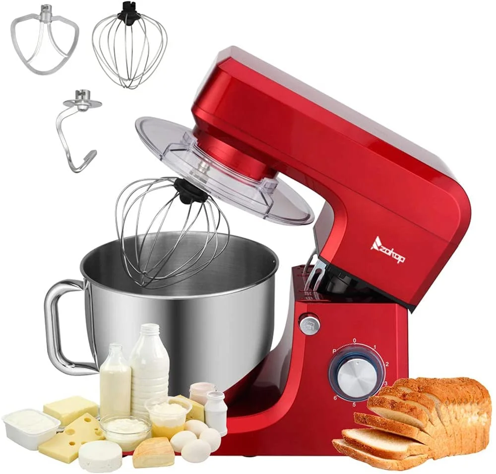 Mixers Kitchen Electric Stand Mixer 7.5QT 6-Speed Tilt-Head Food Mixer 660W Tilt-Head Food Dough Mixer with Stainless Steel Bowl,Dough Hook,Whisk