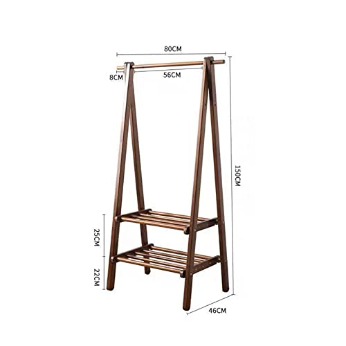 Solid Wood Folding Hanging Garment Racks, Heavy Duty Clothing Rack Portable Wardrobe Closet Organizer, Room Indoor Coat Closet