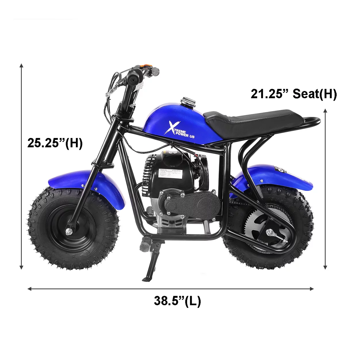 XtremepowerUS 40CC Trail Off-Road Dirt Bike 4-Stroke Gas-Powered Motorcycle Pocket Bike Ride-On Kids Mini Bike, Blue - Radiant Selections