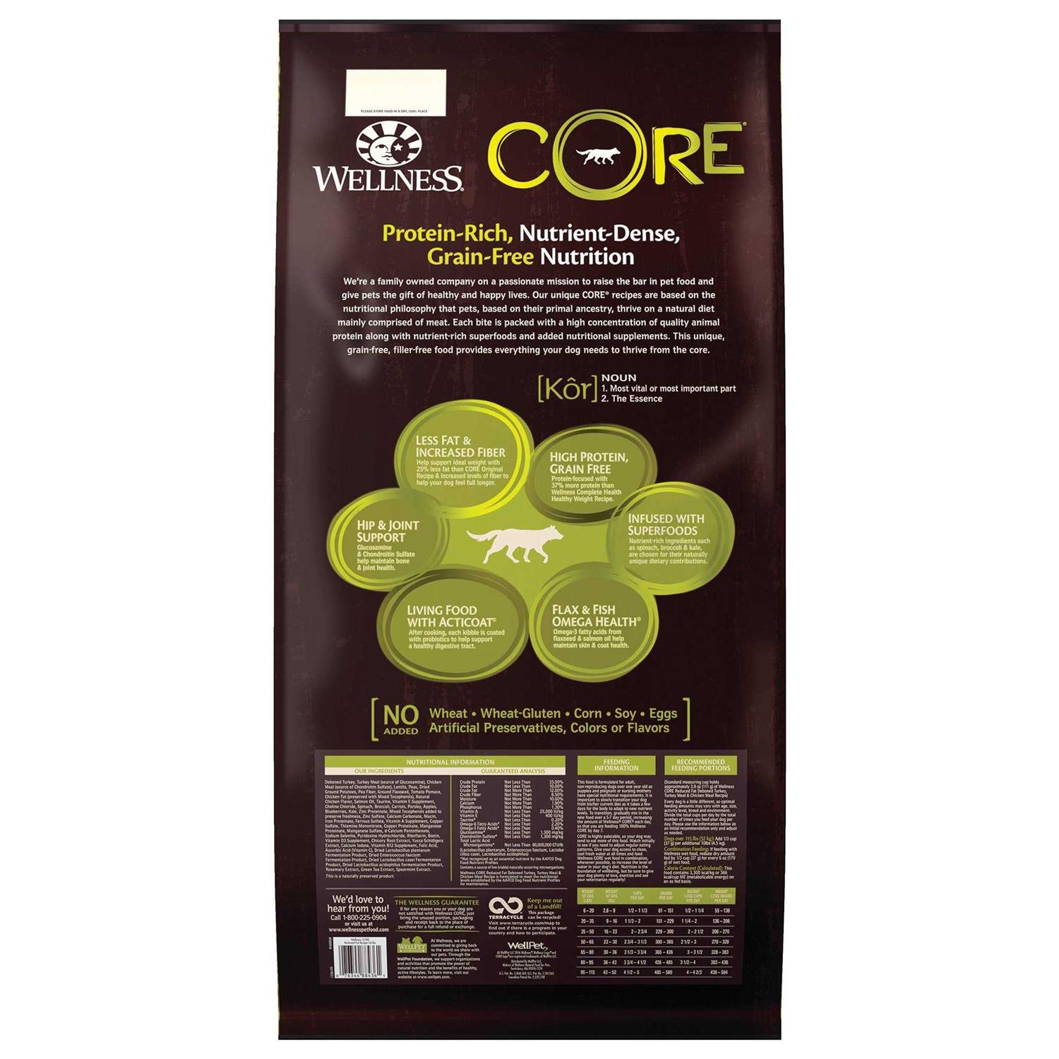 Wellness CORE Grain-Free Reduced Fat Dry Dog Food - Pet Supplies online store