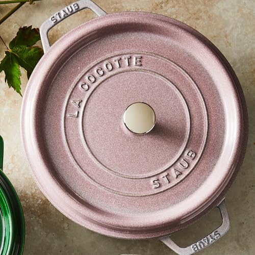 STAUB Cast Iron Dutch Oven 5.5-qt Round Cocotte, Made in France, Serves 5-6, Black Matte