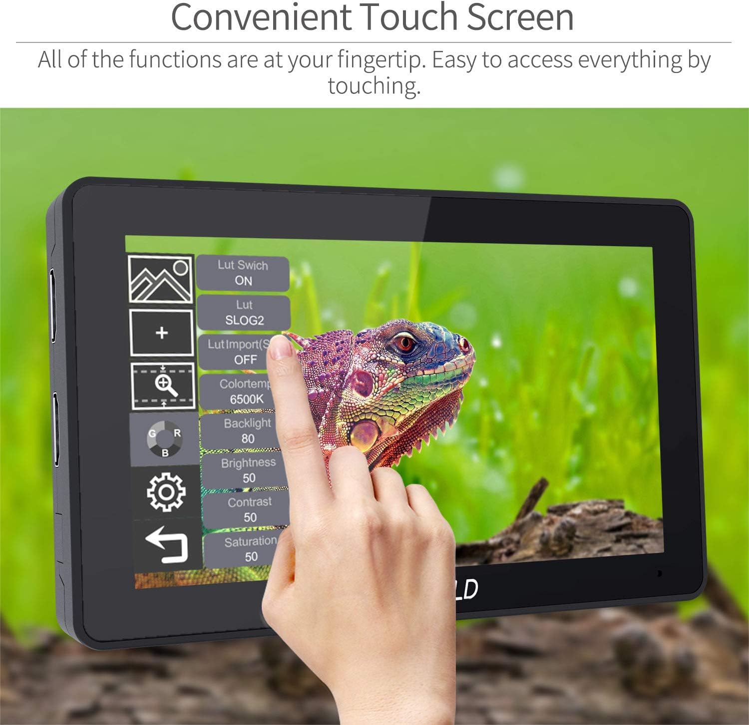FEELWORLD F6 Plus 5.5 inch DSLR Camera Field Touch Screen Monitor with HDR 3D Lut Small Full HD 1920x1080 IPS Video Peaking Focus Assist 4K HDMI 8.4V