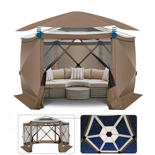 COBIZI 12x12ft Pop up Gazebo Screen Tent Screen House for Camping, Camping Outdoor Screened Gazebo, Canopy Tent