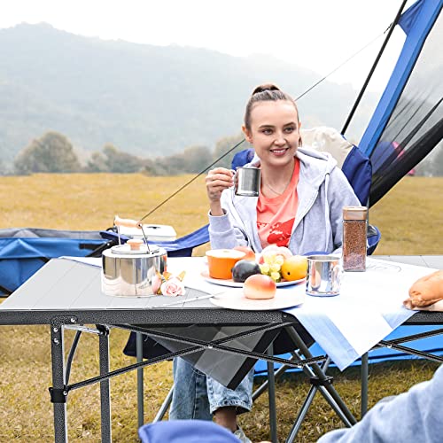 KingCamp Camping Table Folding Portable Table Aluminum Roll Up Lightweight Foldable Large Camp Table for Indoor Outdoor Picnic Backyard, 53.5"X27.5"