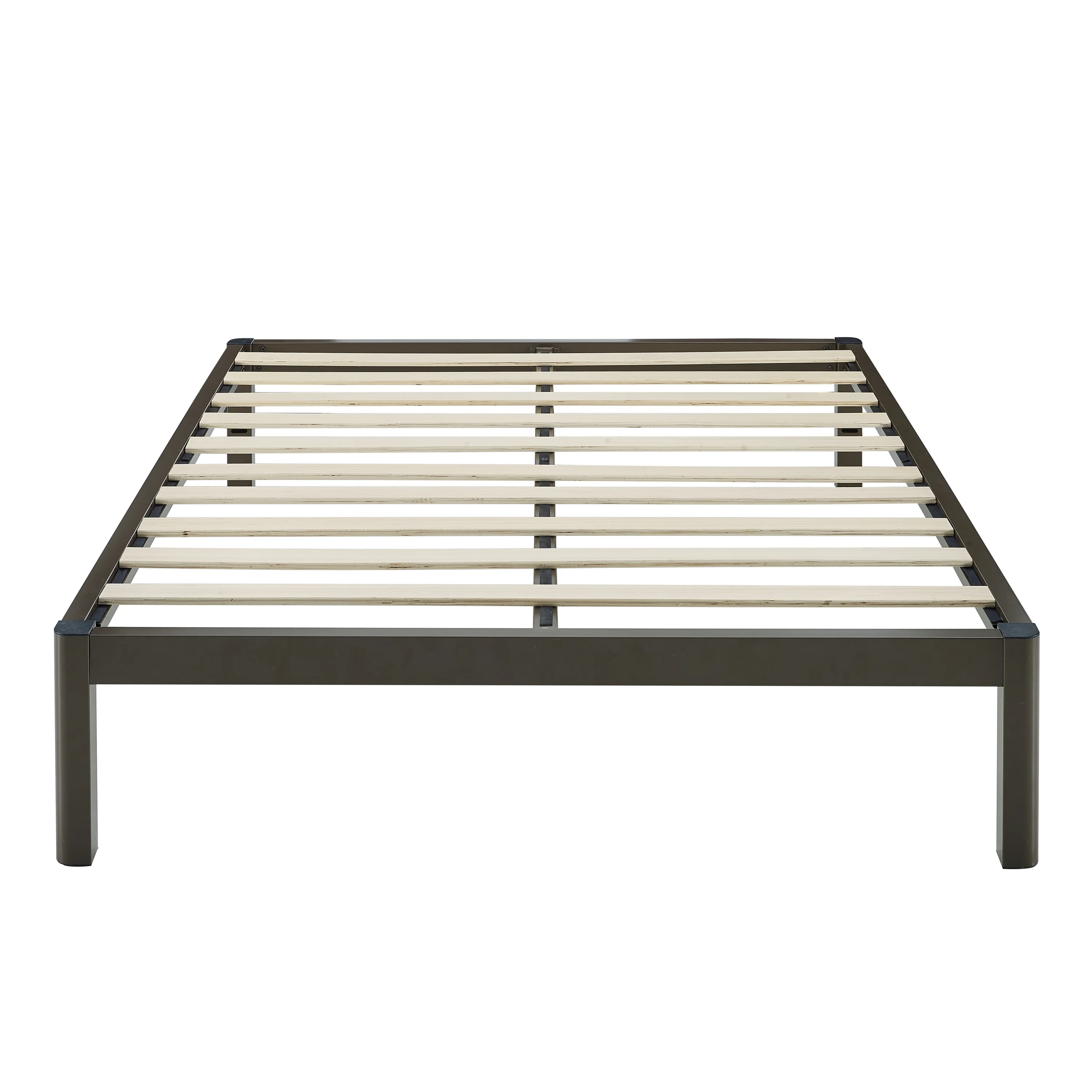 Mainstays Wood Slat Bronze Metal Platform Bed Frame, Queen