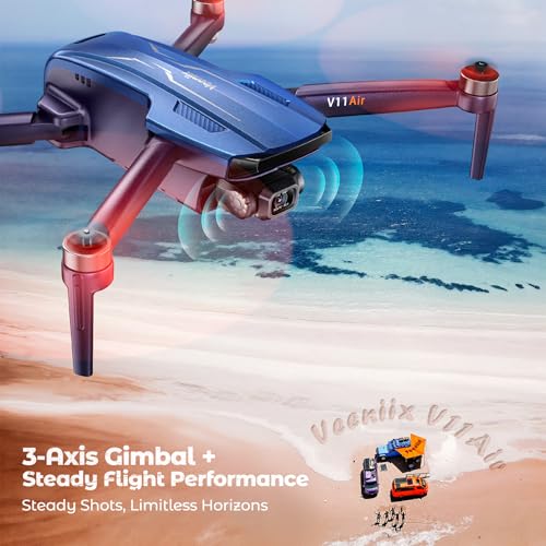 V11Air Drone with 6K Camera for Adults, 3-Axis Gimbal Drones with 4K/30fps Video, 10000ft FPV Transmission Professional Drone