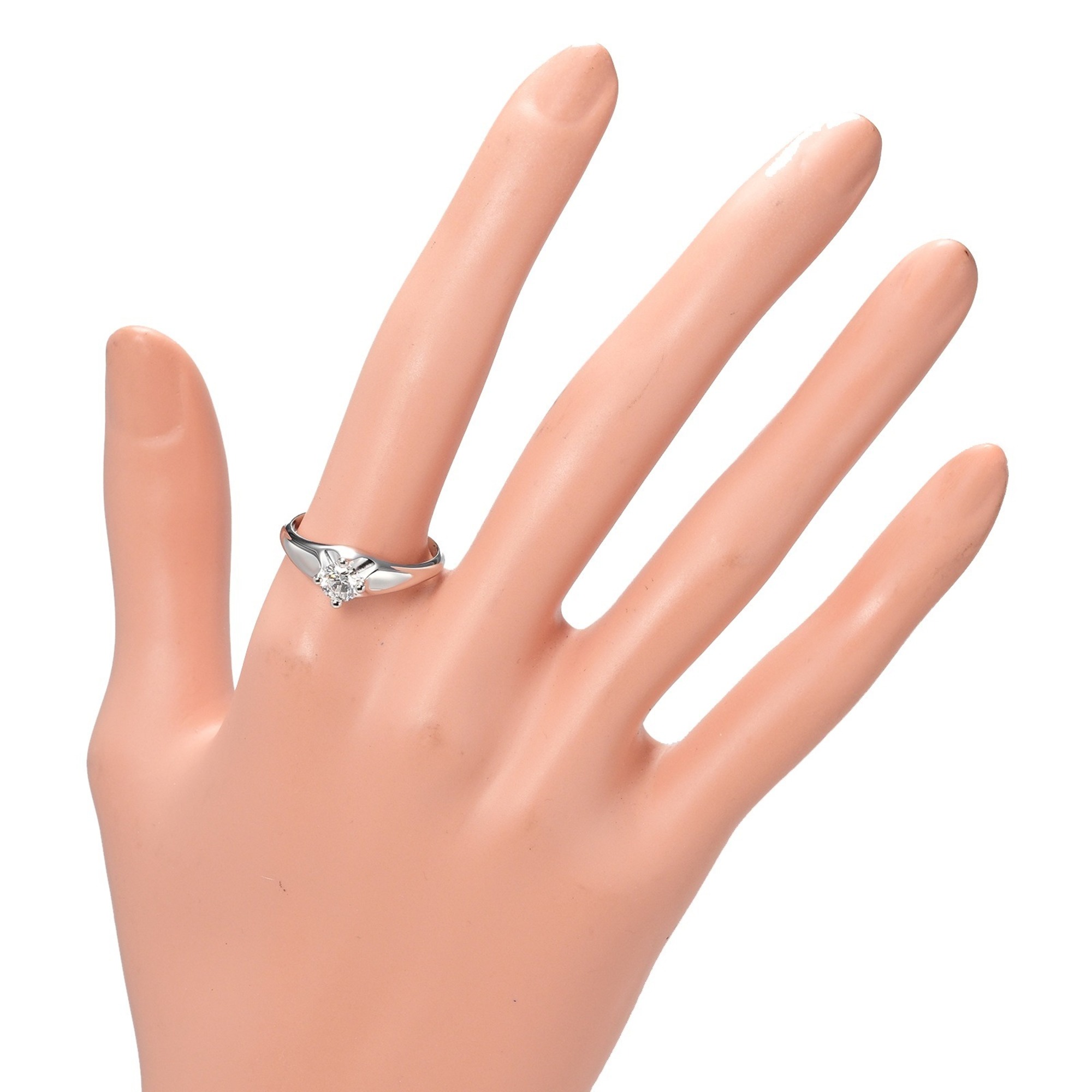 Pre-Owned Bvlgari Corona Solitaire Ring No. 19 0.575ct/VS1/E/1EX Pt950 Platinum Diamond BVLGARI (Like New)