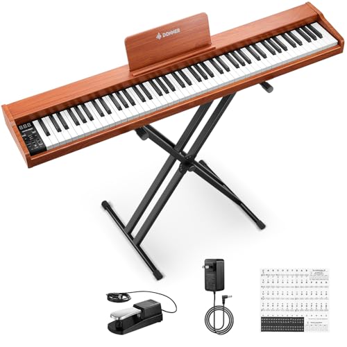 Donner DEP-1S Piano Keyboard 88 Keys, Beginner Digital Piano with 88 Key Velocity-Sensitive Keyboard, Record, Bluetooth, Chord
