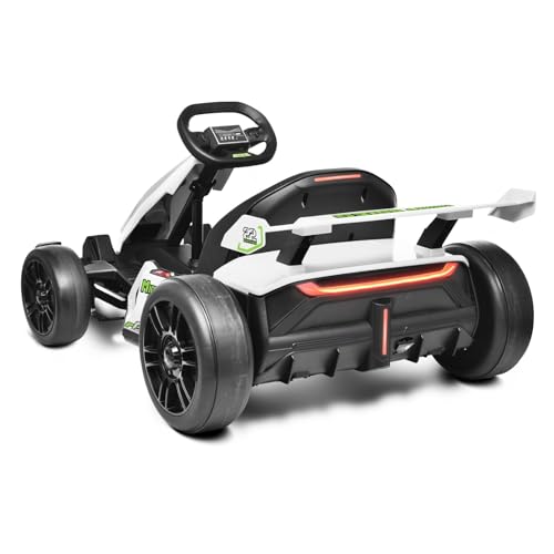 Blitzshark 24V Kids Go Kart 300W Powerful Drift Kart Electric Pedal Kart Outdoor Race Toy, with 2X150W Strong Motor, 7AH Big Battery