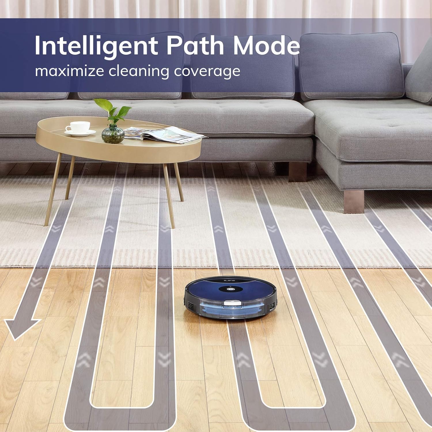 ILIFE A80 Max Robot Vacuum Cleaner, 2000Pa Max Suction, Wi-Fi Connected, Works with Alexa, 2-in-1 Roller Brush, Self-Charging, Slim and Quiet