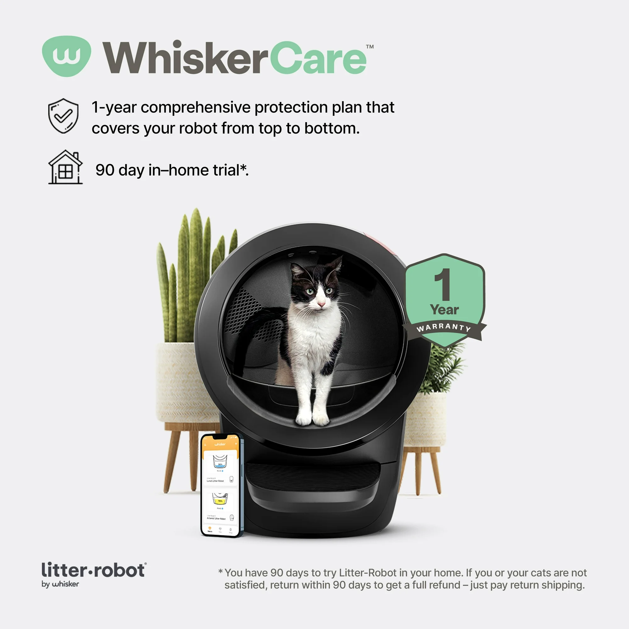 Litter-Robot 4 Automatic Self-Cleaning Cat Litter Box with Step, Black