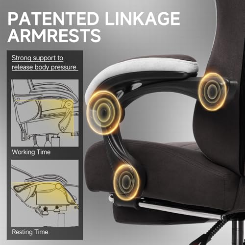 GTPLAYER Office Chair, Gaming Computer Desk Fabric Chair with Footrest