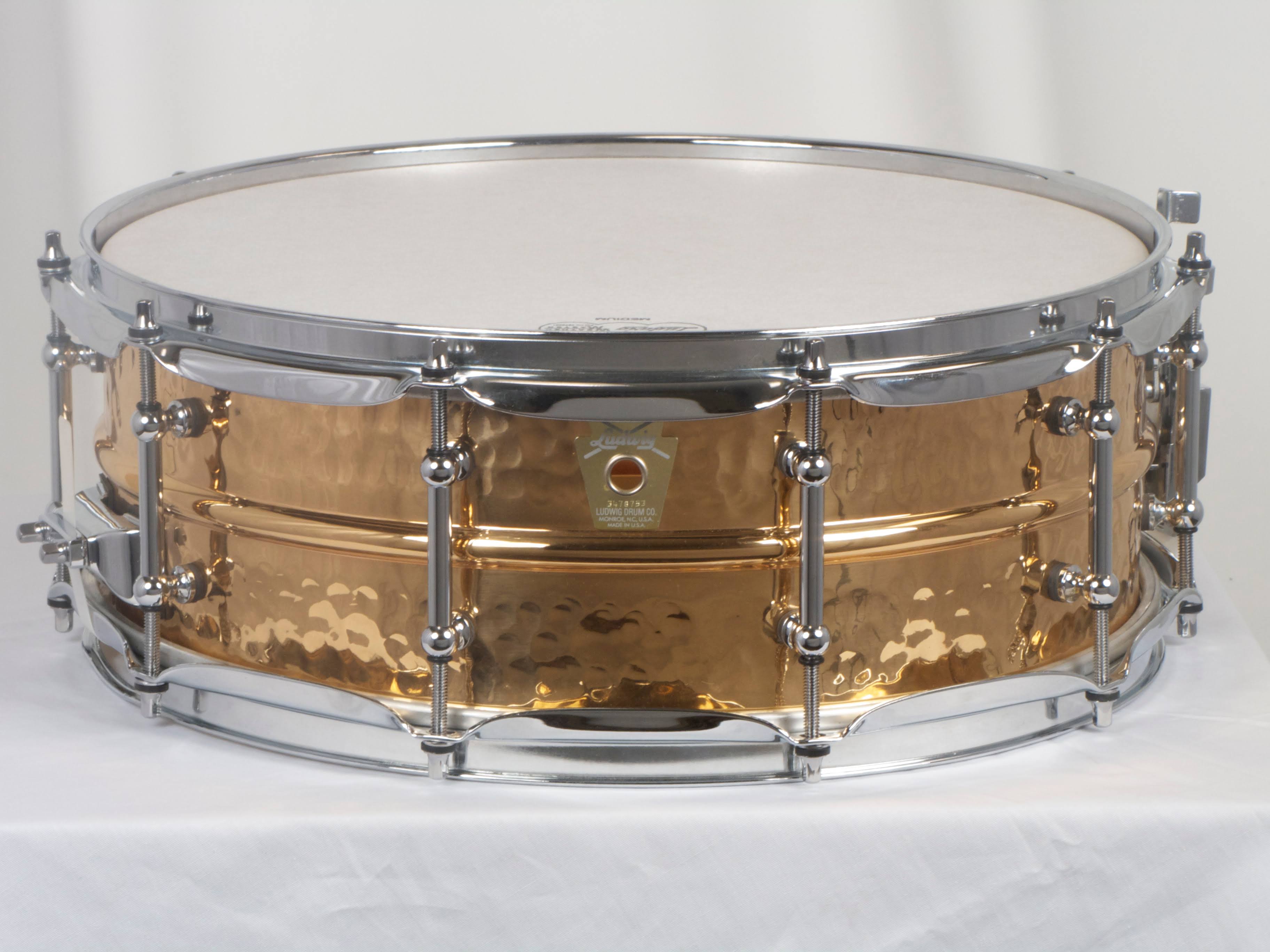 Ludwig 5x14x22 LB550KT Hammered Bronze Snare with Tube Lugs