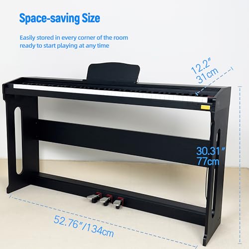 Digital Piano 88 Keys,Keyboard Piano,Touch-Sensitive,Electric Piano,Semi Weighted,Upright,Acoustic,Beginners,Adults,Full Size,Stand,Pedal