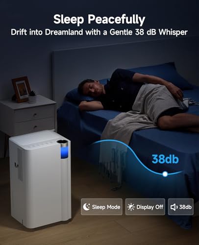 2500 Sq.Ft Dehumidifier for Basement with Drain Hose, 34 Pints Dehumidifiers for Home Large Room Bathroom Bedroom,3 Modes