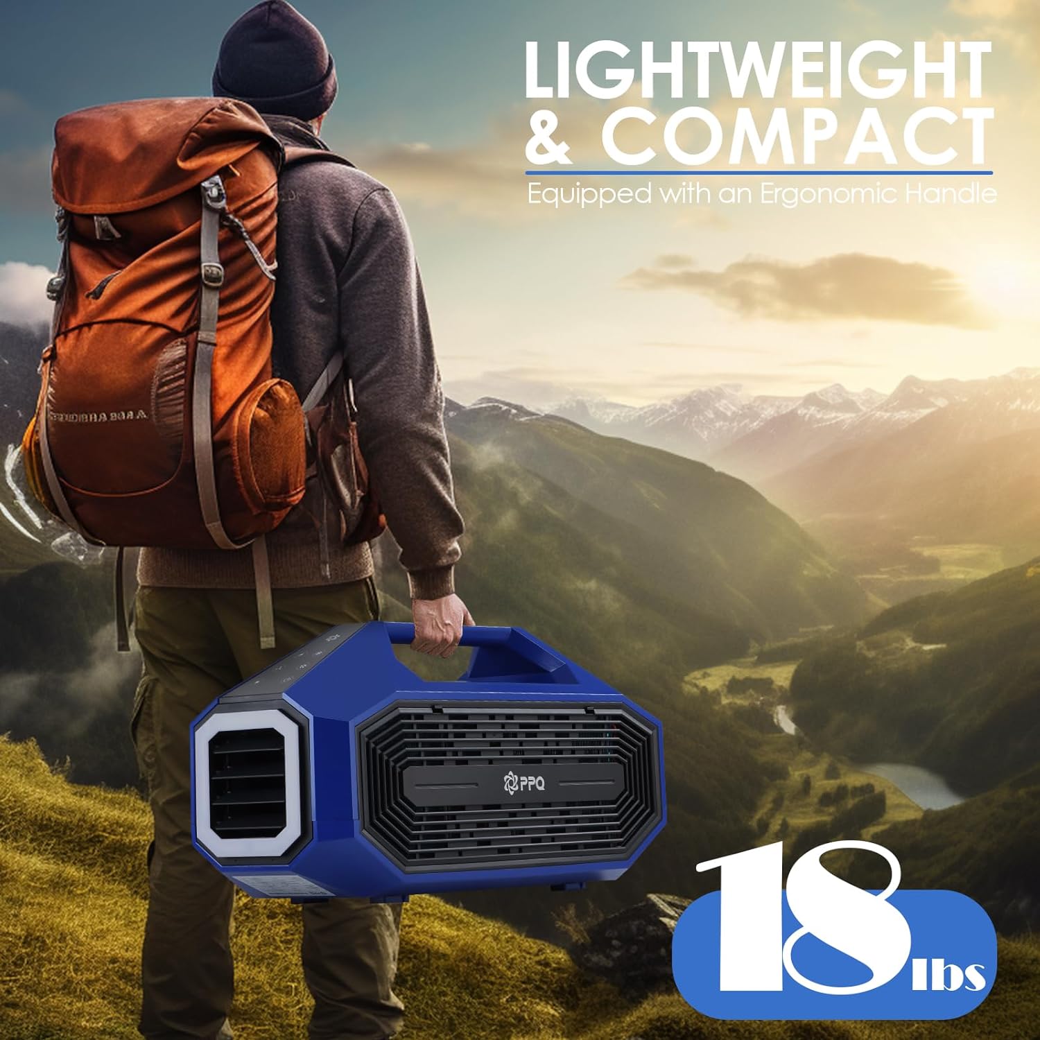 iCold 5pro Portable Air Conditioner, 3000BTU Camping Tent AC Unit 19lb, Wireless Charging & Emergency Flash LED, 190W 25V/DC, 4 Modes Suited to Car