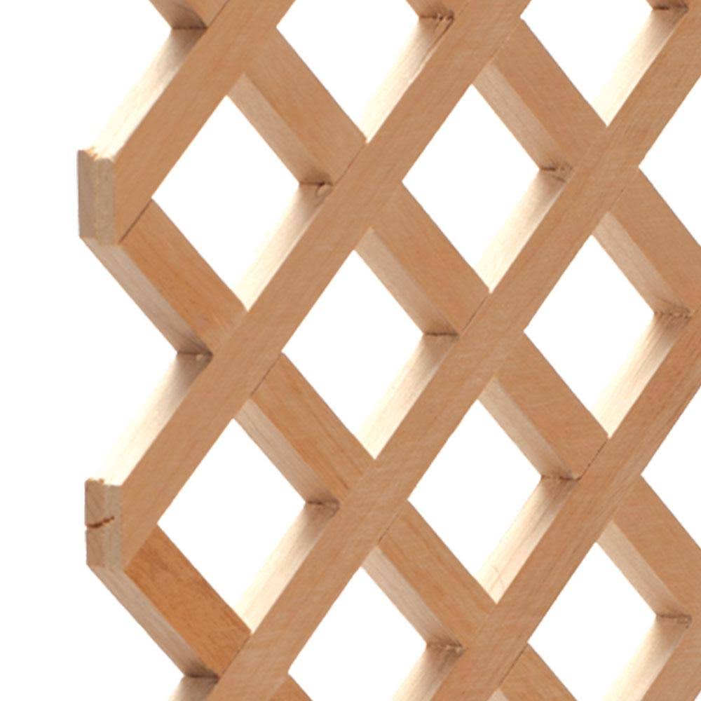 American Pro Decor 24 in. x 35-3/4 in. x 3/8 in. Unfinished Diagonal Solid North American Red Oak Lattice Panel Insert