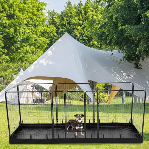 PJYuCien Dog Playpen Plus Storage Bag, 32" H 8 Panels Puppy Pen with Square Bottom, Heavy Duty Dog Fence for Puppies/Small Dogs