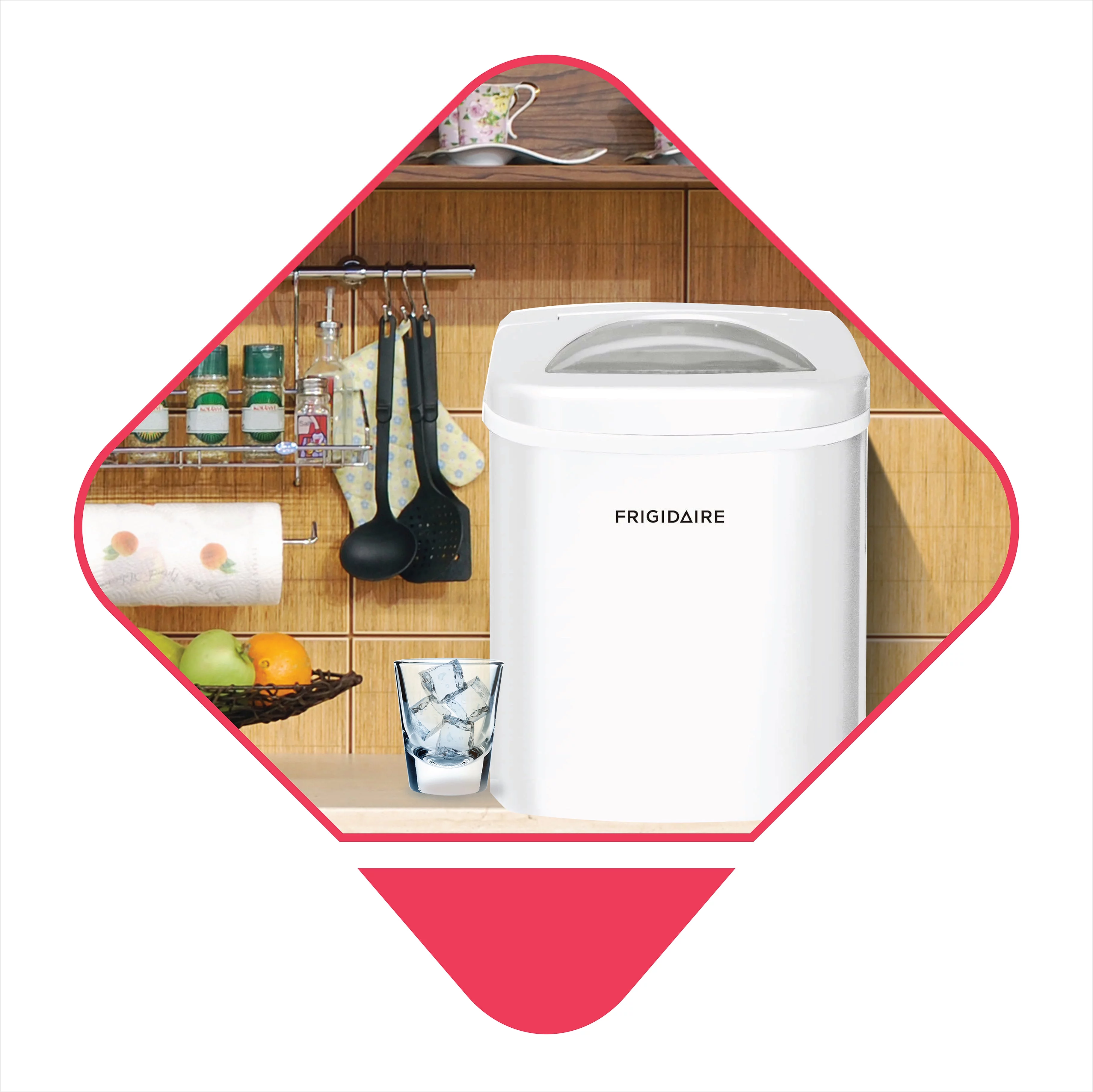 Frigidaire 26lbs. Portable Countertop Ice Maker (Ice Bullets)- Silver