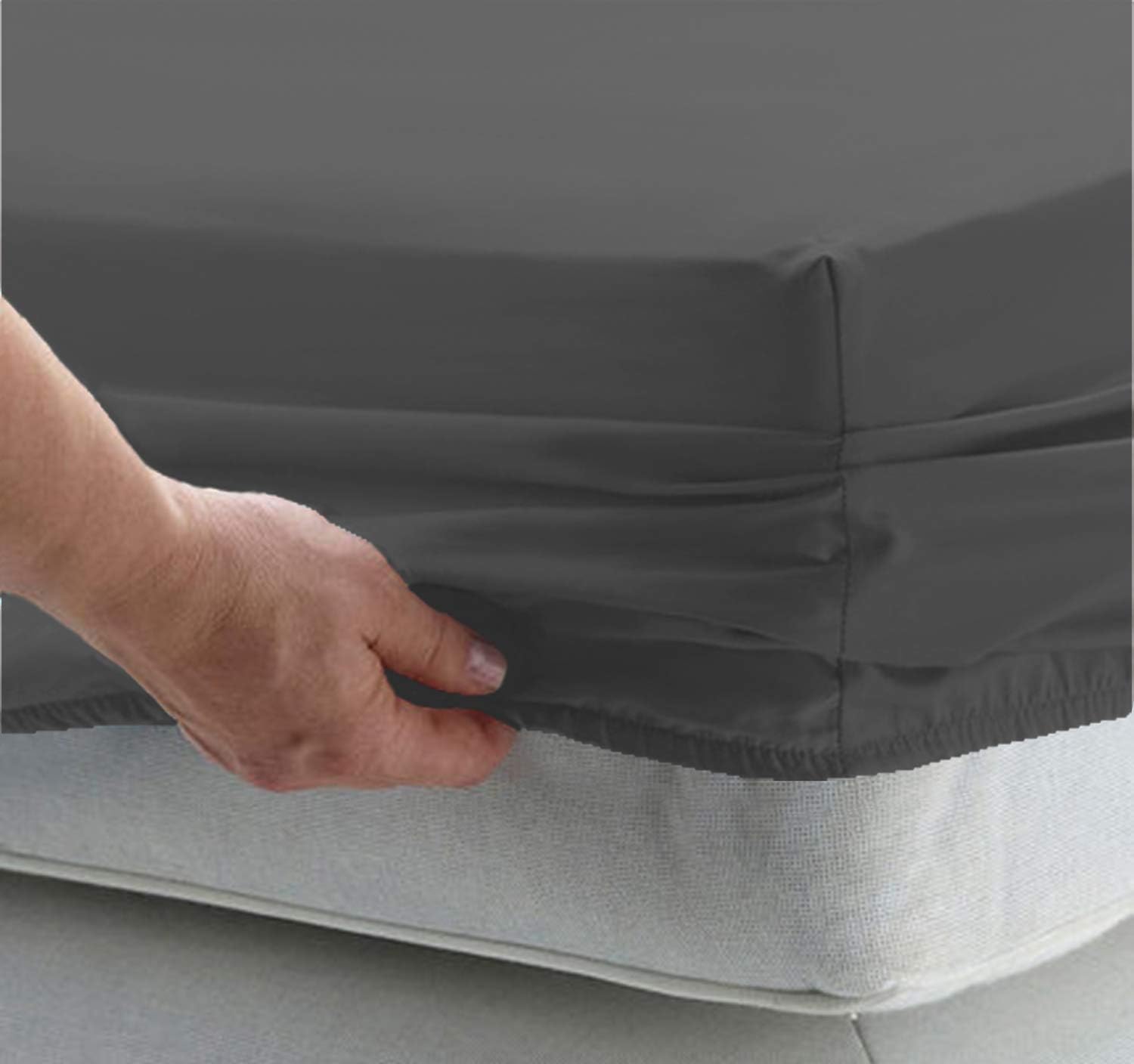 Pizuna 800 Thread Count Cotton California-King-Sheet-Set White, 100% Long-Staple-Cotton Smooth Sateen Sheets