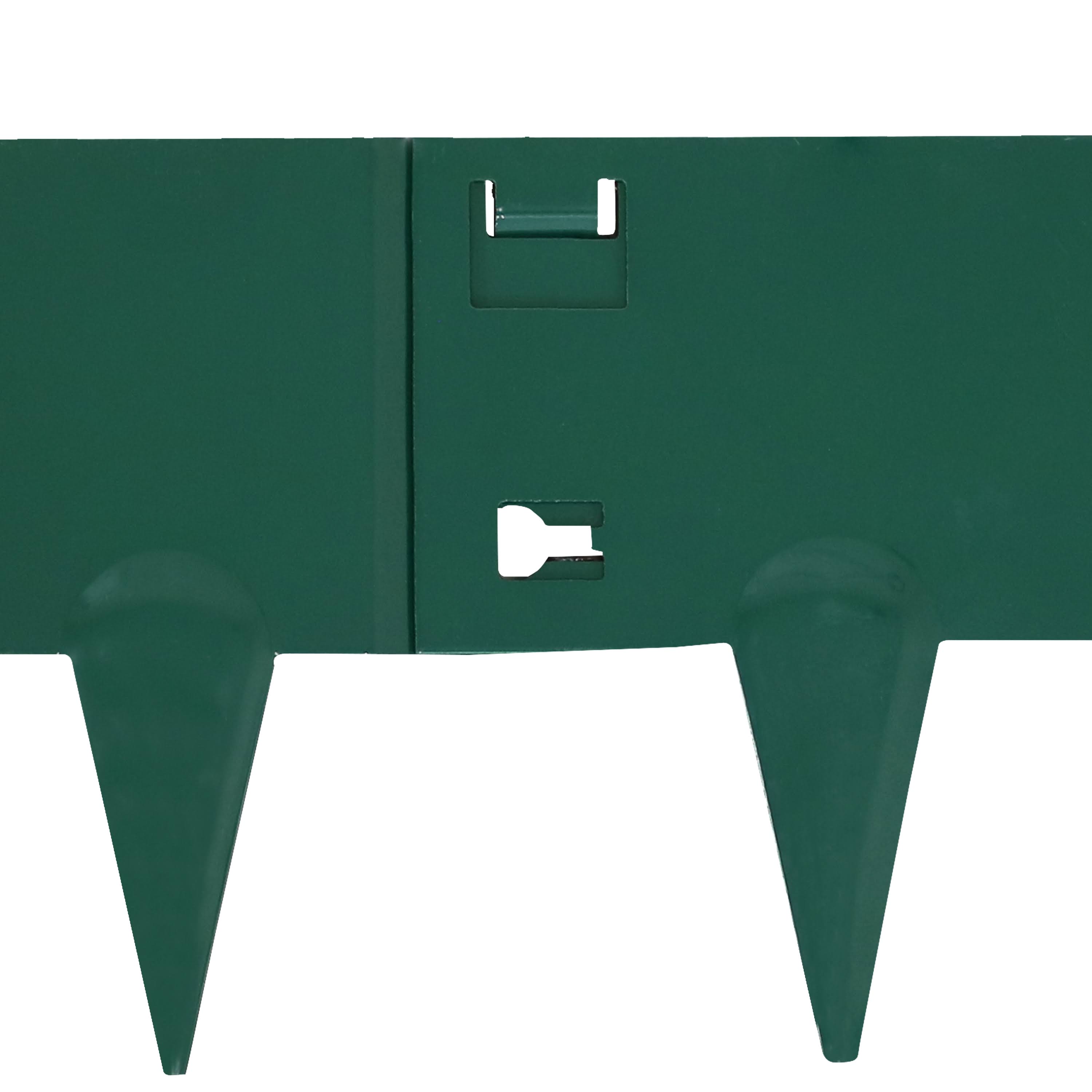 Sunnydaze Set of 5 Steel Metal Landscape Edging Border - 42-Inch Sections - Green