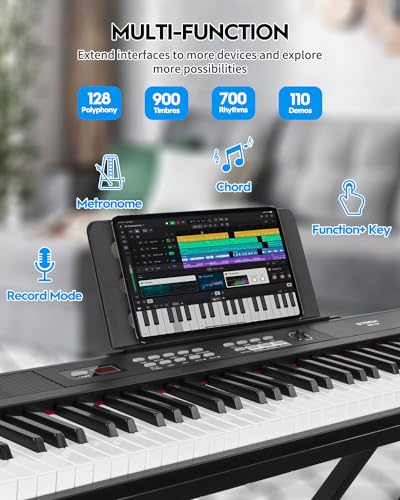 STRICH 88 Key Digital Piano Full Size Electric Keyboard with Semi-Weighted Sensitive Keys, Portable Electric Piano Set With Piano Stand