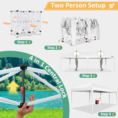 COBIZI 10x10 Pop up Canopy Tent Protable Canopy Tent with 4 Sidewalls Waterproof Commercial Instant Shelter for Parties, Wedding