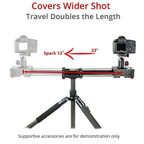 Proaim Spark 13x22 Video DSLR Camera Slider Extendable Double Travel Distance on Tripod Track Dolly Rail Slider (P-SPK-13) | Bes