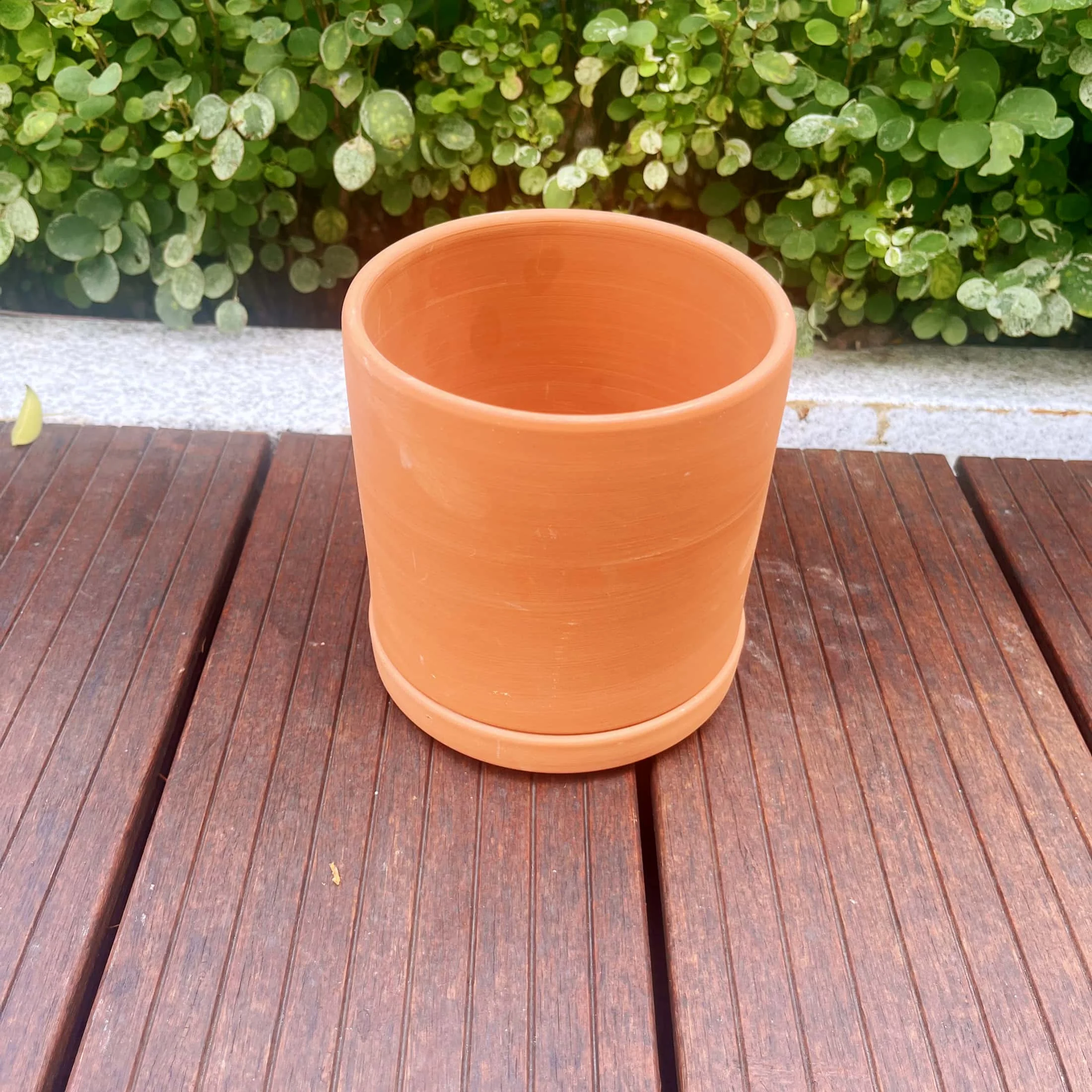 Terracotta Flower Pots, 5.9" x 3.5" x 4.7", Round, Red, 3 Count with Drainage Holes