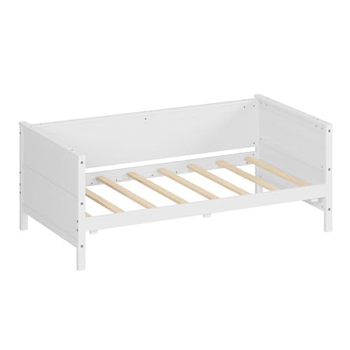 Harper & Bright Designs Twin Size Solid Wood Daybed with Trundle for Kids Teens Dorm Bedroom Multipurpose Guest Room or Home, White