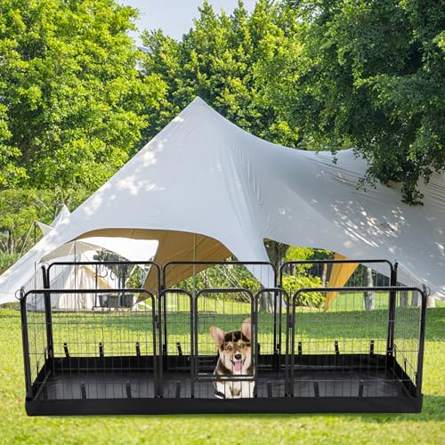 PJYuCien Dog Playpen Plus Storage Bag, 32" H 8 Panels Puppy Pen with Square Bottom, Heavy Duty Dog Fence for Puppies/Small Dogs