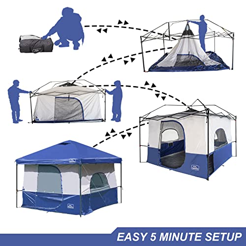 KAMPKEEPER Camping Inner Tent for Pop Up CanopyFully Vented Roof, Converts 10'x10' Straight Leg Canopy into Camping TentKhaki